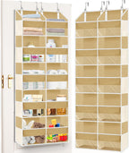 Over the Door Organizer 5 Tiers,Extra Large Behind Door Storage of 10 Compartments,80 lbs Weight Capacity Over the Door Storage, Door Hanging Organizer for Closet, Diaper Organizer (Camel)