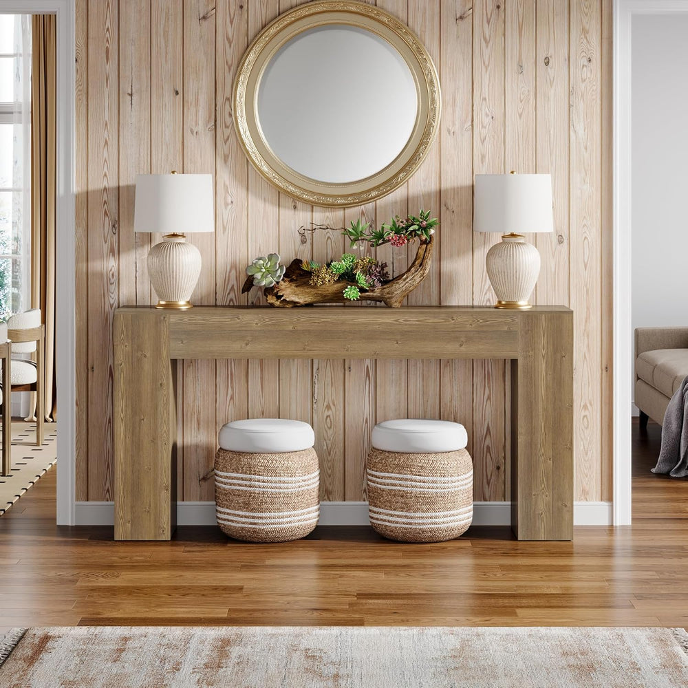 Tribesigns 63-Inch Long Console Table, Farmhouse Narrow Sofa Table Behind The...