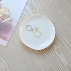 HOME SMILE Ring Dish Printed Ring，Engagement Engaged Wedding Bridal Gifts for Newly Engaged Friend,Daughter, Sister,Newlyweds,BFF