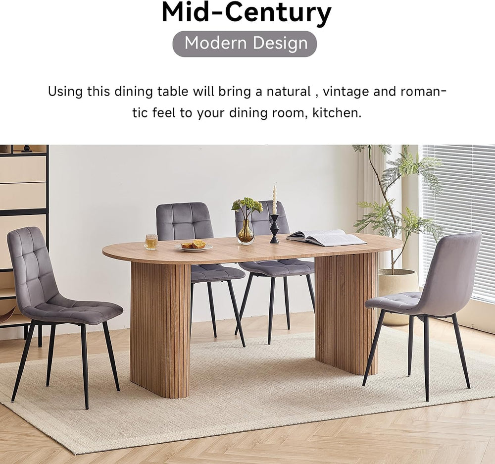 70.8" Modern Dining Table for 6 8 People Farmhouse Kitchen Dinner Table ...