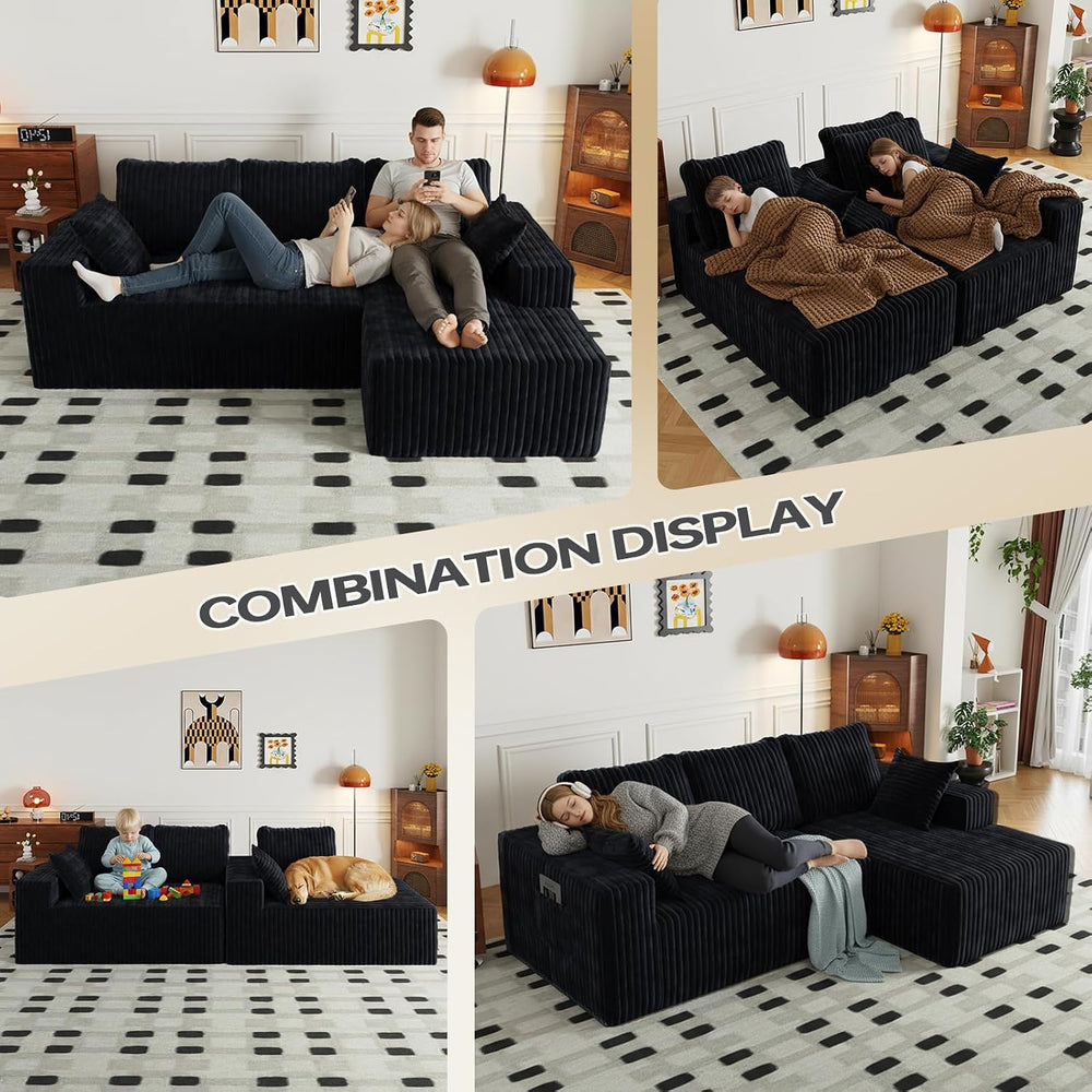 96" Cloud Sectional Couches with Chaise for Living Room