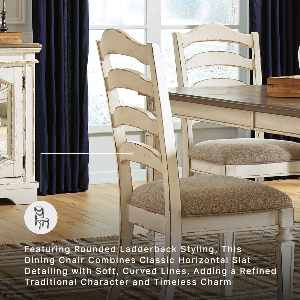Signature Design by Ashley Realyn Wood Dining Chairs Set of 2, White