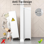 75" Tall White Metal Storage Cabinet with Doors, Heavy Duty | Freestanding Steel Kitchen Pantry Cabinet, 4 Adjustable Shelves (180 Lbs Load), Tall Cabinets for Home, Office and Garage