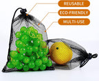 TecUnite 10 Pcs Mesh Bags Drawstring Laundry Bags Large Nylon Mesh Gift Dishwasher Bag with Sliding Drawstring for Kitchen Jewelry Gifts Wedding Favor Home(5.5 x 7.5 Inch,Black)