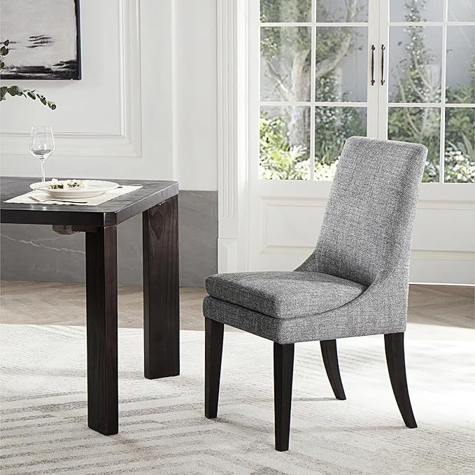 Upholstered Dining Chairs Modern Sidechair Performance Fabric High Back Armle...