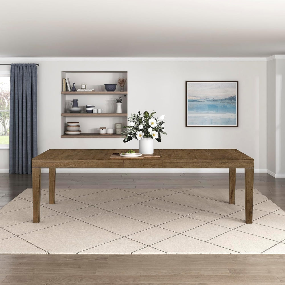 Lexicon 84-102 Inch Extendable Dining Table for 4-8 People, Large Rectangle W...
