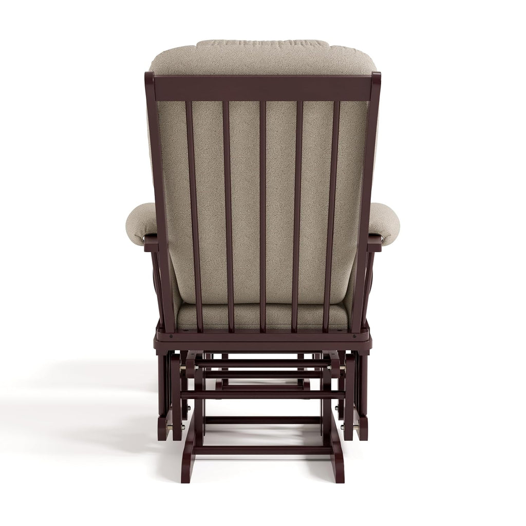 Storkcraft Tuscany Glider & Ottoman and Lumbar Pillow, Espresso/Taupe Swirl | GREENGUARD Gold Certified, Bonus Lumbar Cushion Included, Solid Wood Base, Smooth Motion, Award-Winning Nursery Rocking Chair