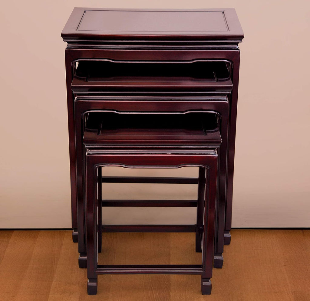 Red Lantern Rosewood Nesting Tables - Rosewood