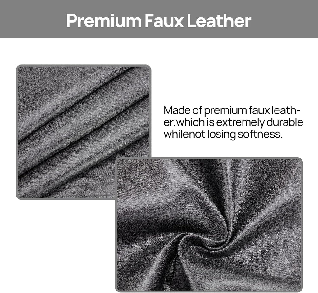 Teniux Remote Control Holder Faux Leather Armrest Organizer with 6 Pockets for Recliner Couch Sofa, Armchair Caddy for Smart Phone, Book, Magazines, Ipad, Remotes (Dark Grey)