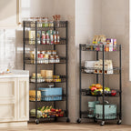 SINGAYE 4 Tier Basket Shelf Wire Shelving Unit Adjustable Storage Shelves Big Basket Rack for Garage Kitchen Office Pantry Corner 17" Dx12 Wx50 H Black