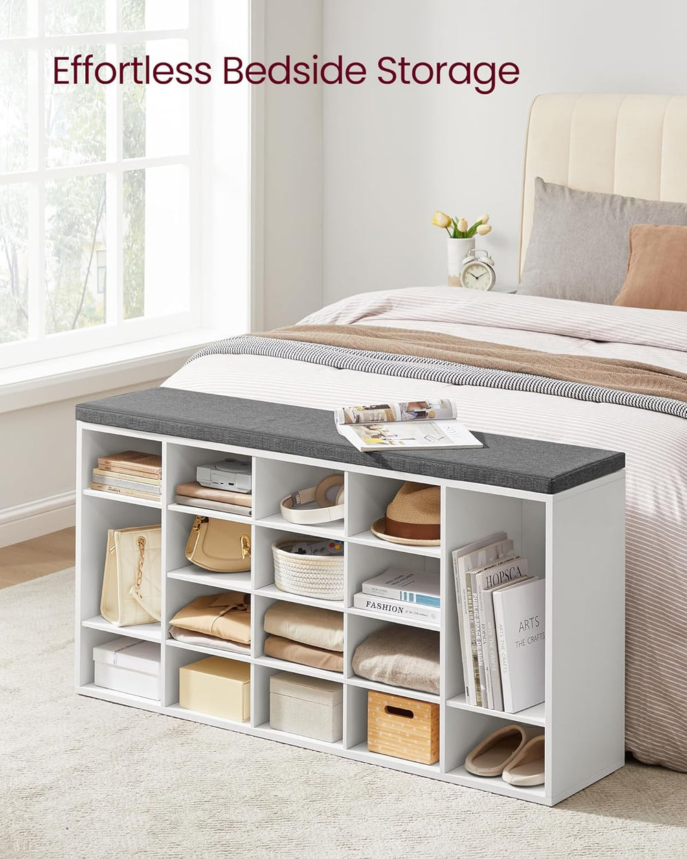 VASAGLE Custos Collection - Shoe Bench, Storage Bench with Padded Seat, Entry...