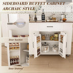 46" Kitchen Island with Power Outlet, Kitchen Storage Island with Drawer, Rolling Cart on Wheels, Wood Top with Adjustable Shelf and Trash Storage Cabinet, for Home, Dining Room (White, 46")