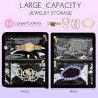 Travel Jewelry Organizer Case,Jewelry Bags for Traveling, Jewelry Binder with 24 Pcs Clear Zipper Velvet Pouches (Inner Pages, 3 PCS)