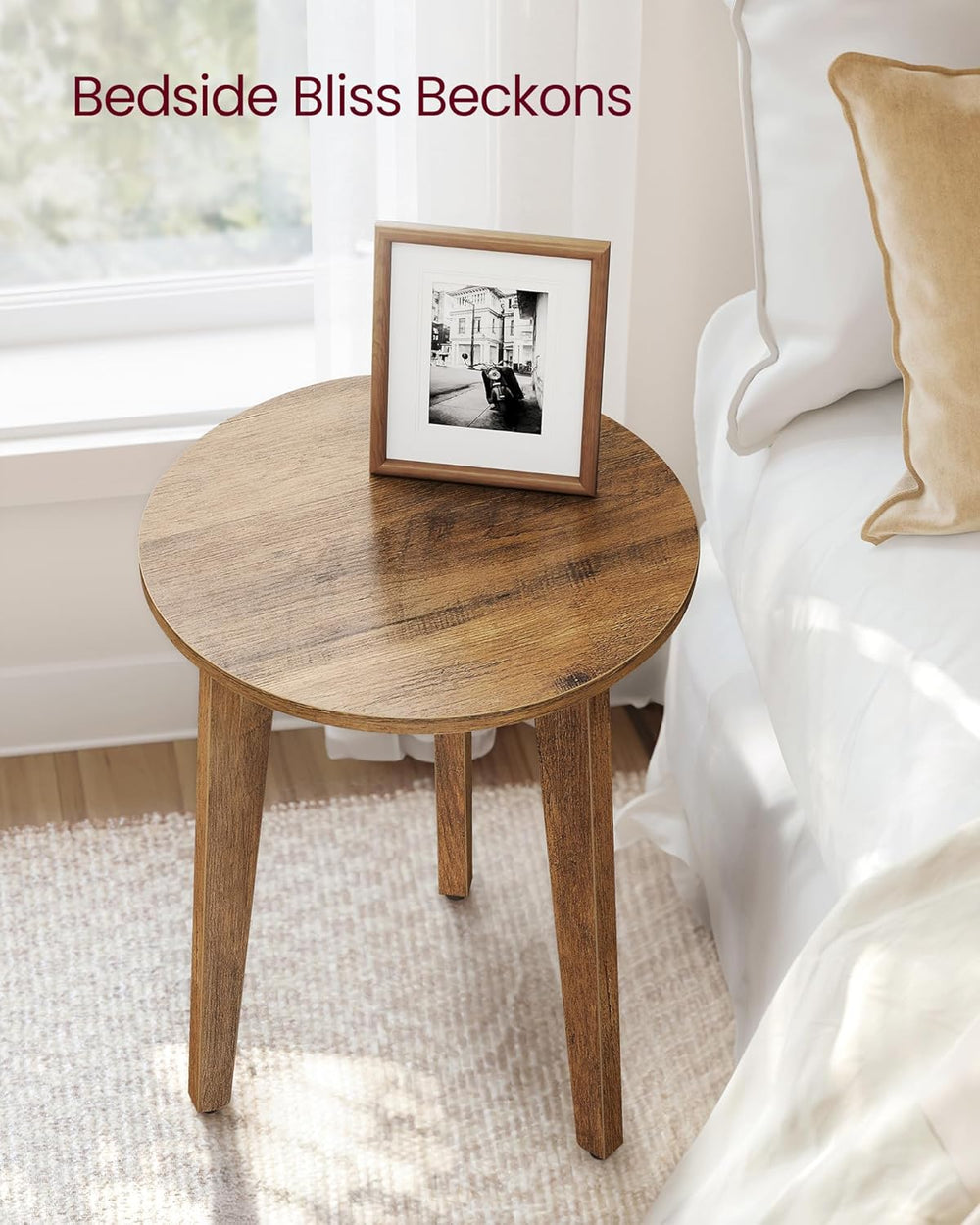 VASAGLE MAEZO Collection - Small Side Table, Round End Table, Nightstand with...