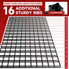 4-Tier 60”W Garage Shelving Heavy Duty 2500LBS Garage Storage Rack 60" W Basement Warehouse Storage Shelves Units Adjustable Metal Shelf for Garages(Black)