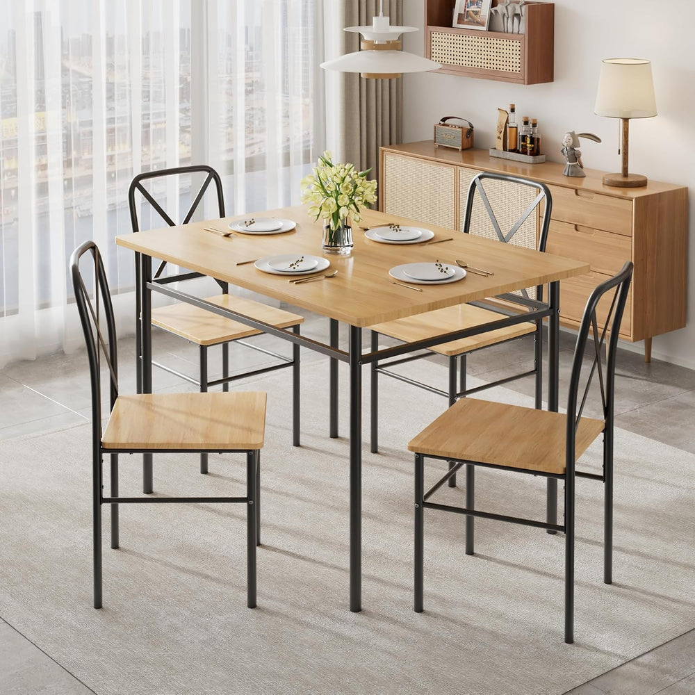 VECELO 5-Piece Kitchen Dining Table Set for 4