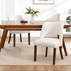 Dining Chair Set of 3,Modern Dining Room Chairs with Thick Cushions,Upholstered Linen Fabric Kitchen Chairs for Kitchen Dining Room Beige