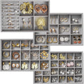 Jewelry Drawer Organizer, 4 Set of Stackable Jewelry Trays for Drawer Inserts Velvet Organizers and Display Storage for Earring Necklace Rings Bracelets (Gray)