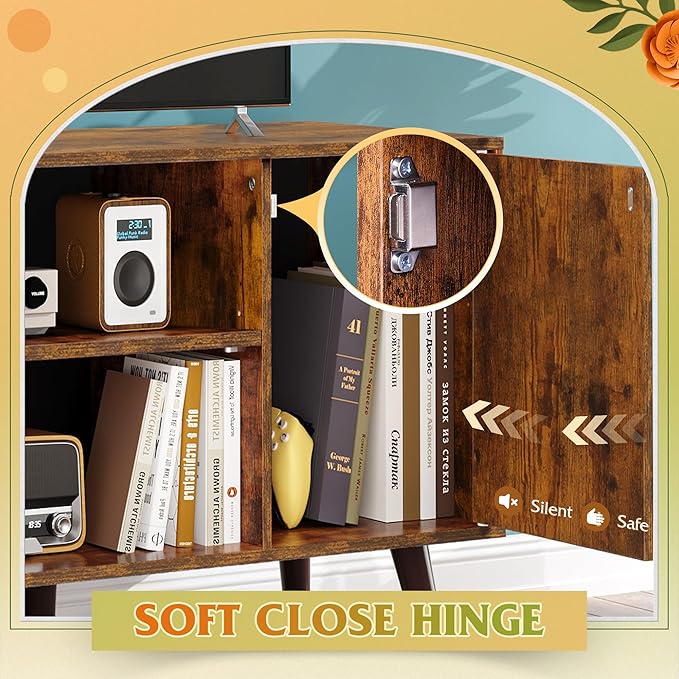 WLIVE TV Stand for 43 Inch TV, Small Entertainment Center with Storage Cabine...