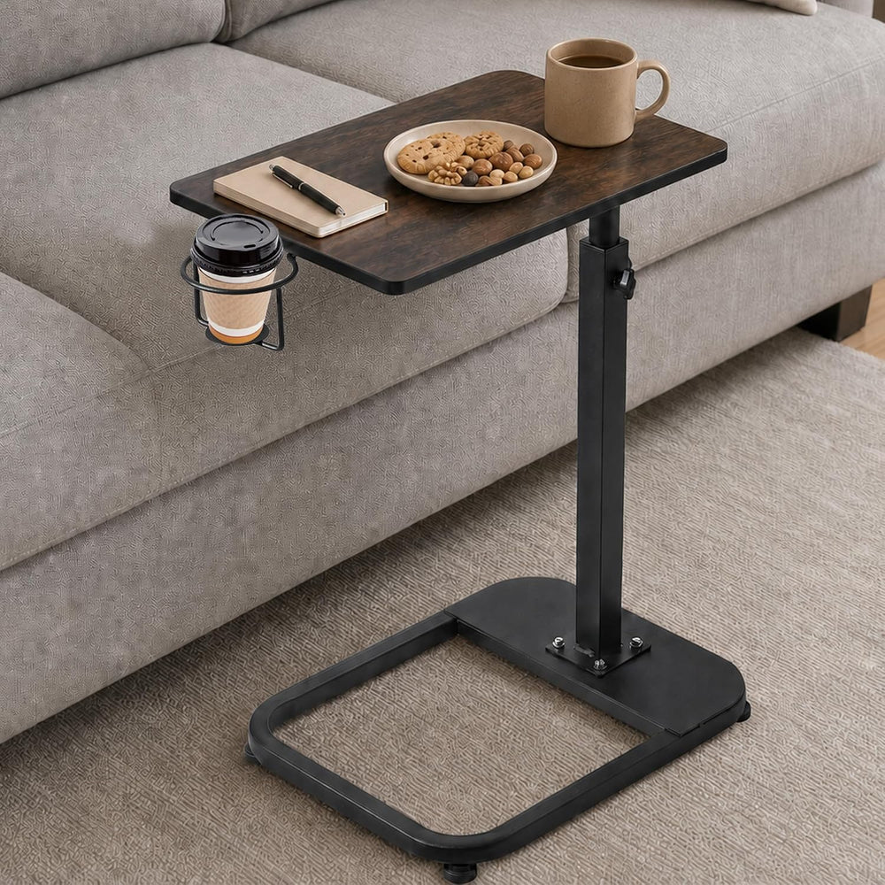 facka Adjustable C-Shaped TV Tray Table 18-32 Inch Height Couch Table | 15.8 ...