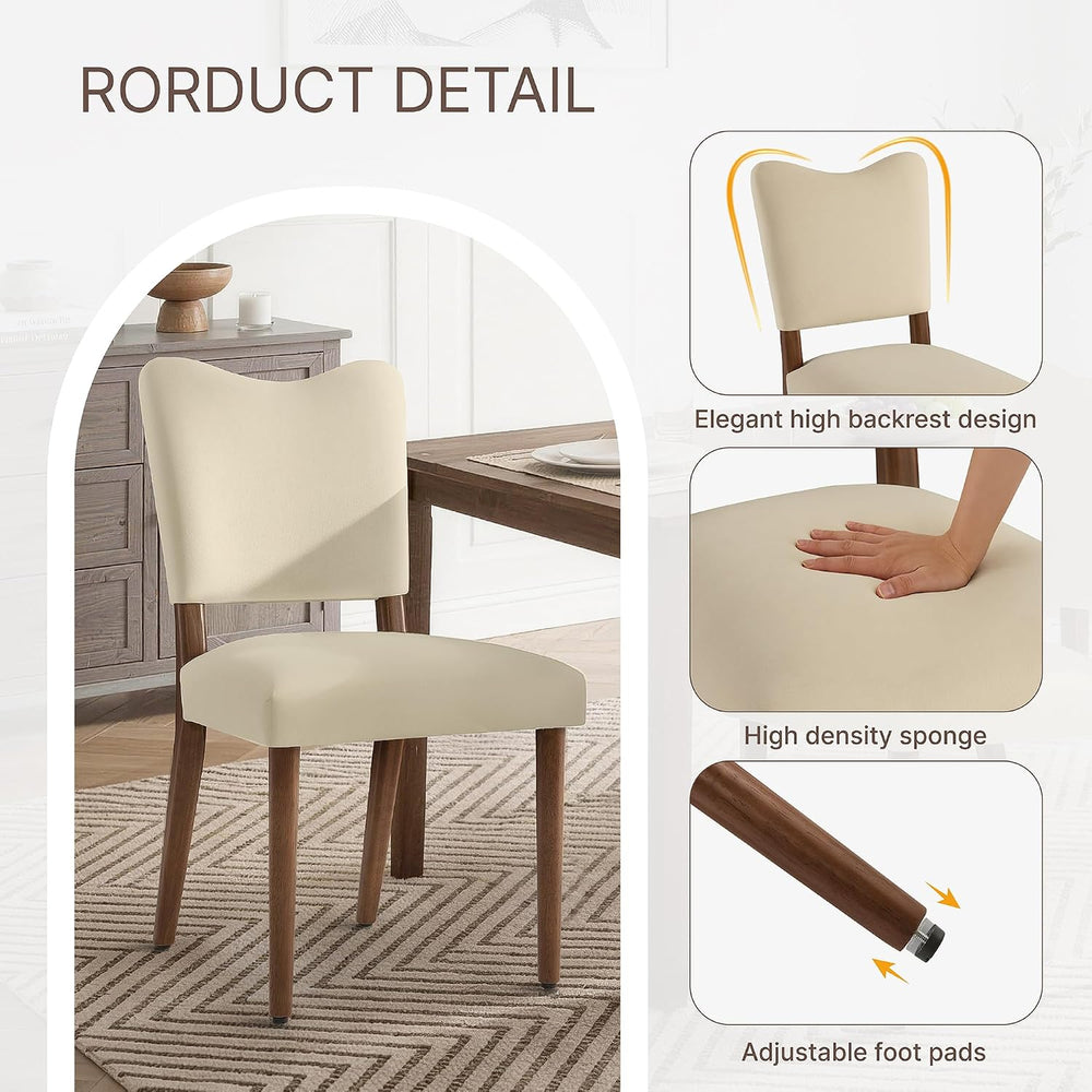 KISLOT Upholstered Dining Chairs Set of 6, Modern Velvet Kitchen Chairs with ...