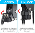 Ceiling Ladder Hoist, Heavy Duty Pulley System for Garage Storage, Ladder Hanger Hold Up to 150 lbs Capacity for Kayak, Cargo Box, Canoe, Bike Lift, Fit 10-18 Foot Ceilings, Black