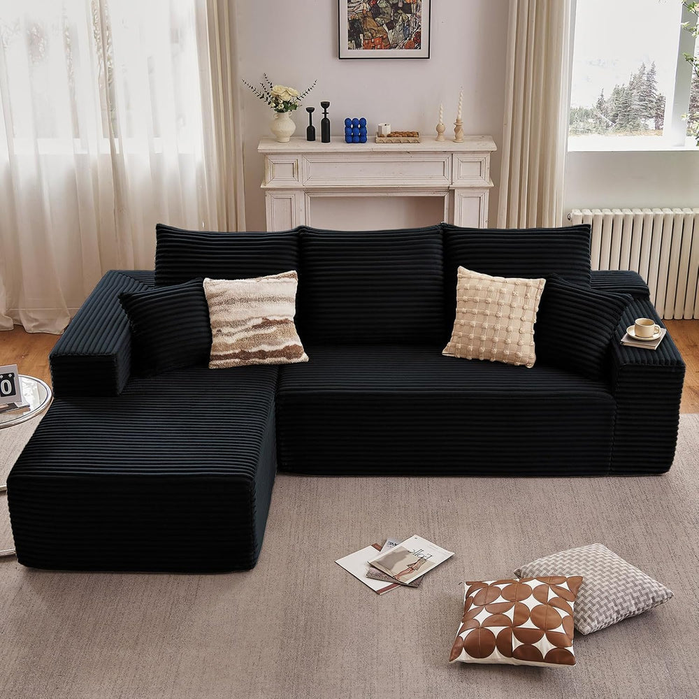 95" Cloud Sectional Couch with L-Shape Chaise, Modern Cloud Couch with D...