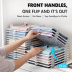 10Pcs Stackable Closet Organizer & Shirt Folding Board Bundle | Space-Savin Closet Organizers and Storage , Foldable ,Ideal for Tshirts ,Sweater ,Pants Storage in Bedroom and Dormroom White