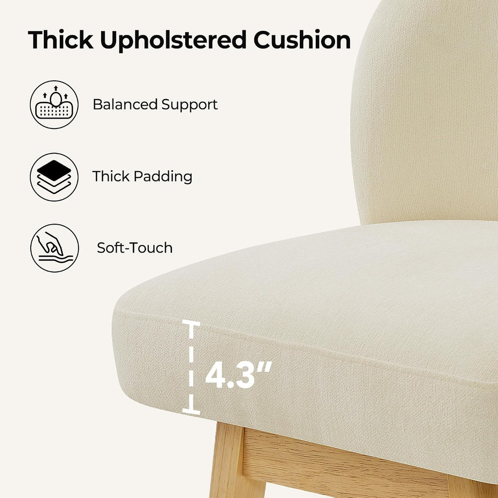 CHITA 26.8" Swivel Counter Stool, Set of 2, Cream Chenille