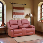 Recliner Sofa Set Couches for Living Room Chair Semi PU Fabric Living Room Furniture Sets, Adjusted Loveseat Reclining Couch Furniture Sofa Set for Theater Seating, Red