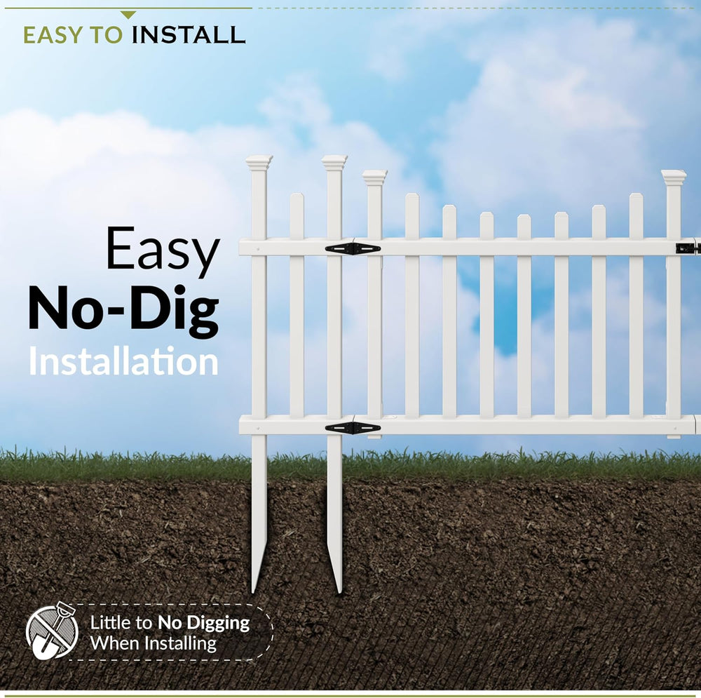 Zippity Madison Picket Gate, White Vinyl DIY No Dig Kit