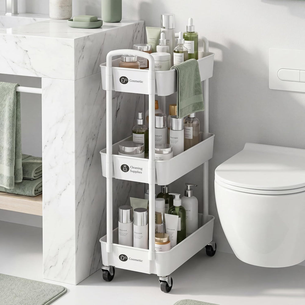 Laiensia 3-Tier Rolling Cart with Wheels,Multifunction Utility Storage Carts,...