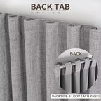 Joydeco Natural Linen Curtains 84 inch Length 2 Panels Set Burg 100% Blackout Patio Door Curtain Room Darkening Sliding Door Curtains Thermal Insulated Back tab Rod Pocket(105x84 inch, Light Grey)