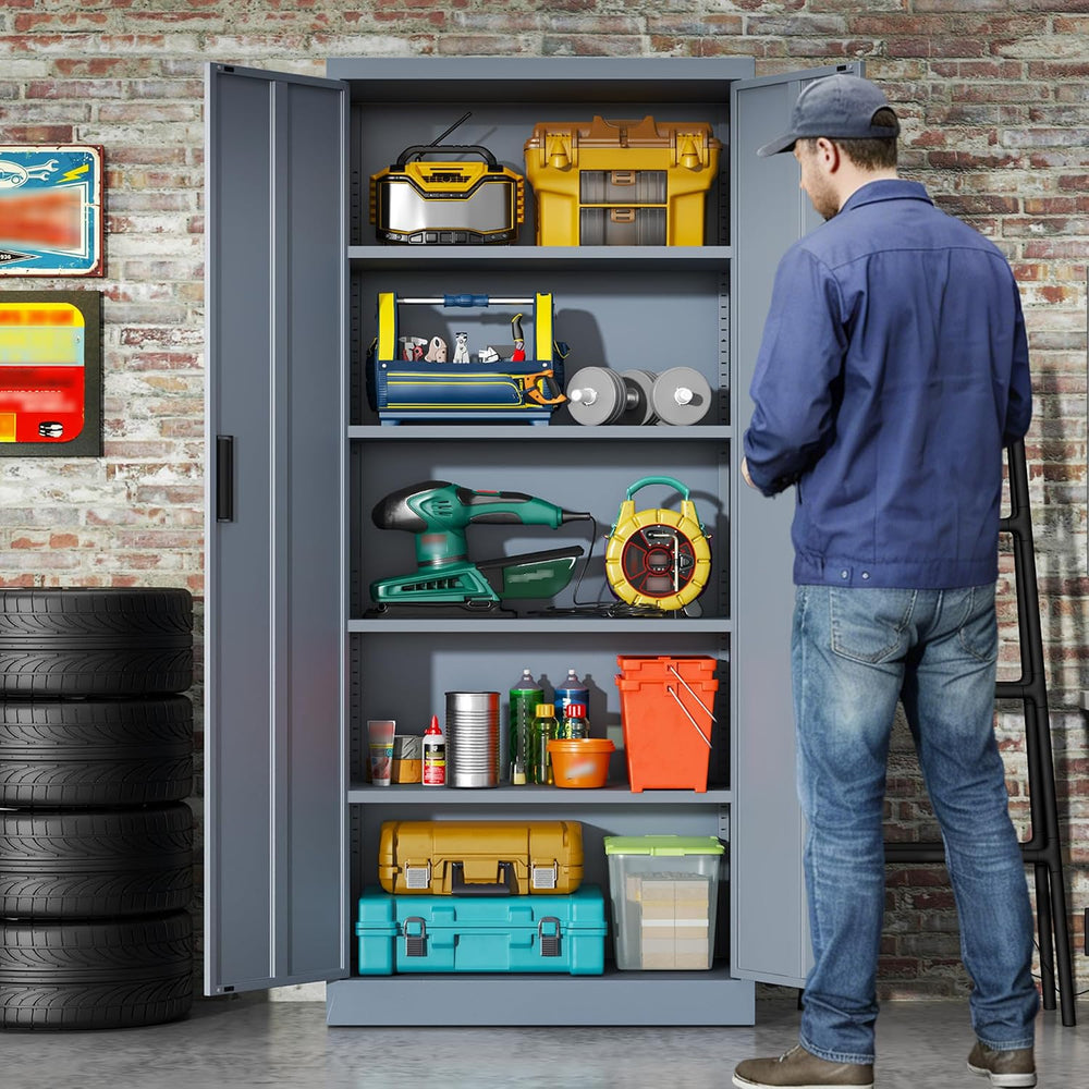 BESFUR Metal Storage Cabinet, 71" H Steel Locking Storage Cabinet with 2...