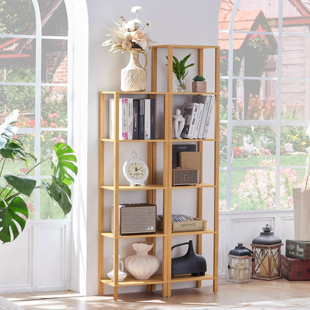 YUFAM 54in Tall Bookshelf 5-Tier Small Narrow Bookcase, Skinny Book Shelf for...