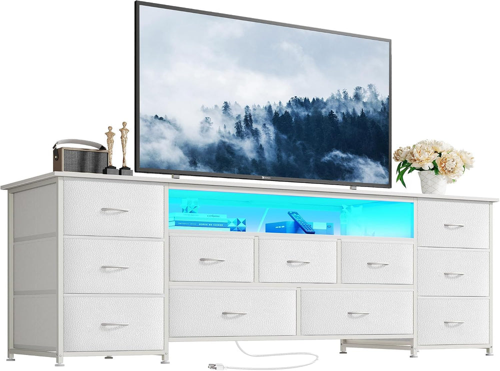 Huuger 63 Inch TV Stand for 65, 70 Inch TV, 11 Drawer Long Dresser with Power...
