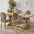 Upholstered Dining Chairs Set of 4 French Country Oval Fabric Back Kitchen Side Chair with Wood Legs for Dining Room, Kitchen, Restaurant(Grey-Velvet)