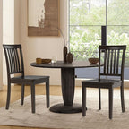 COLAMY Wooden Dining Room Chairs Set of 2, Spindle High Back Windsor Kitchen Side Chair, Farmhouse Dining Chairs for Kitchen, Dining Room, Dark Brown