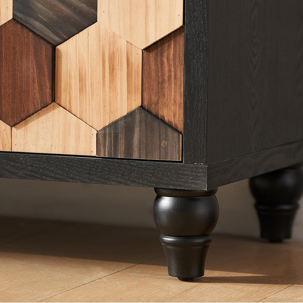 60" Geometric Sideboard Buffet Modern Farmhouse Credenza Storage Cabinet...