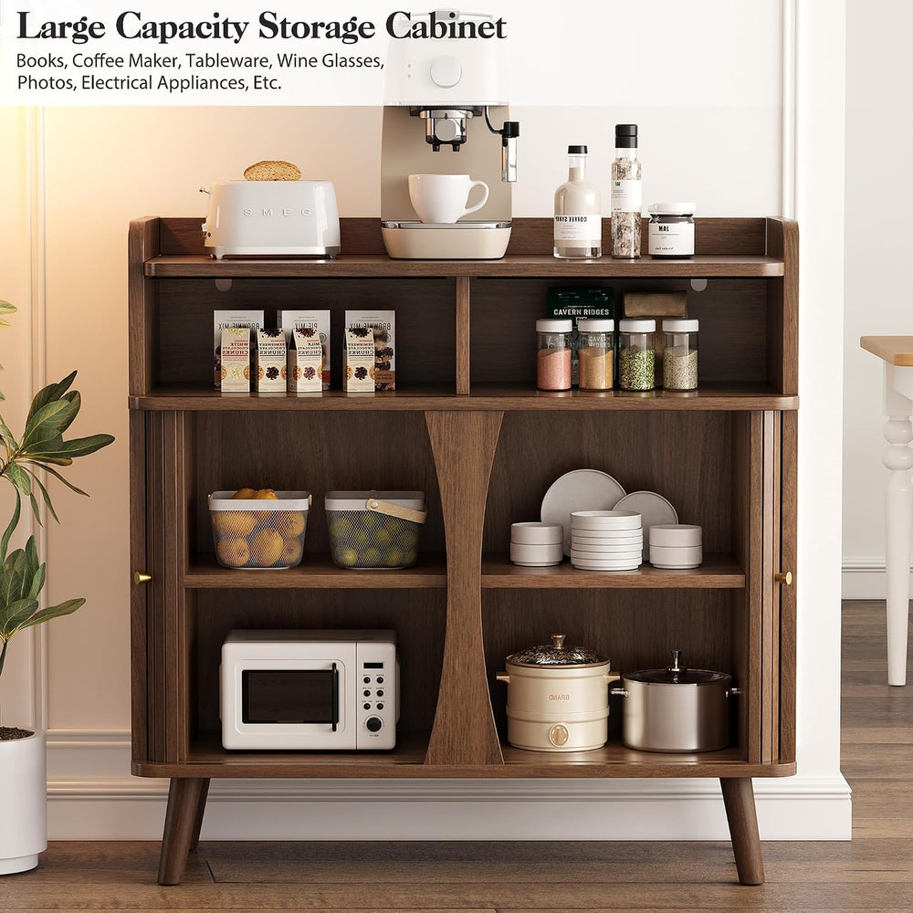 Decofy Fluted Sideboard Buffet Cabinet with Storage, 39.9" Console Cabinet