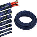 30ft PET Expandable Sleeving Wire Cable Sleeve (2/5", Blue&Black)