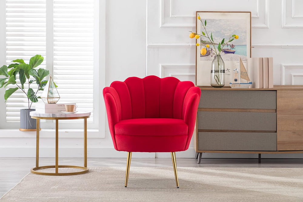Modern Accent Velvet Chairs Comfy Upholstered Vanity Chairs for Bedroom Armch...