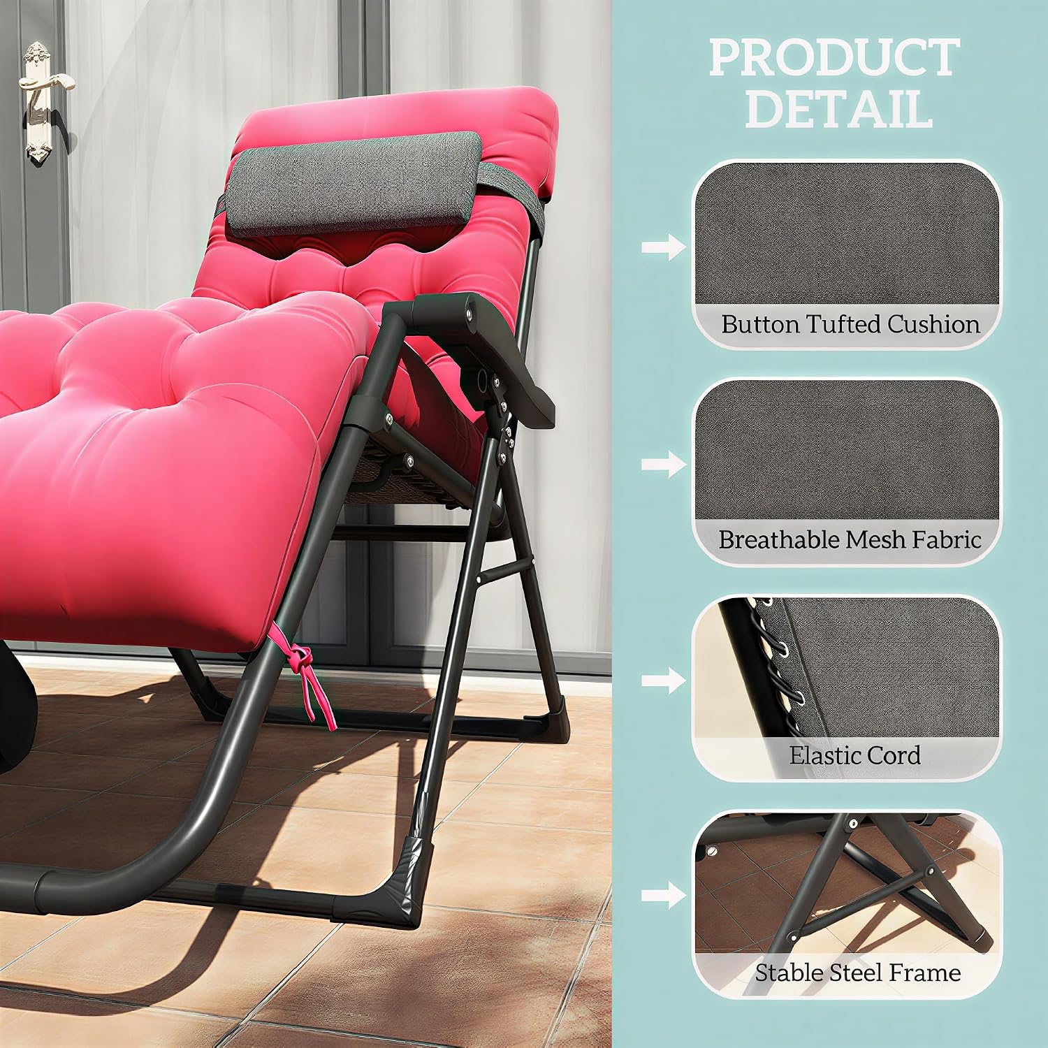 Outsunny Zero Gravity Chair, Reclining Lounge Chair with Cushion,Red | Padded, Folding, Infinity, Side Tray, Indoor Outdoor, Supports up to 264 lbs