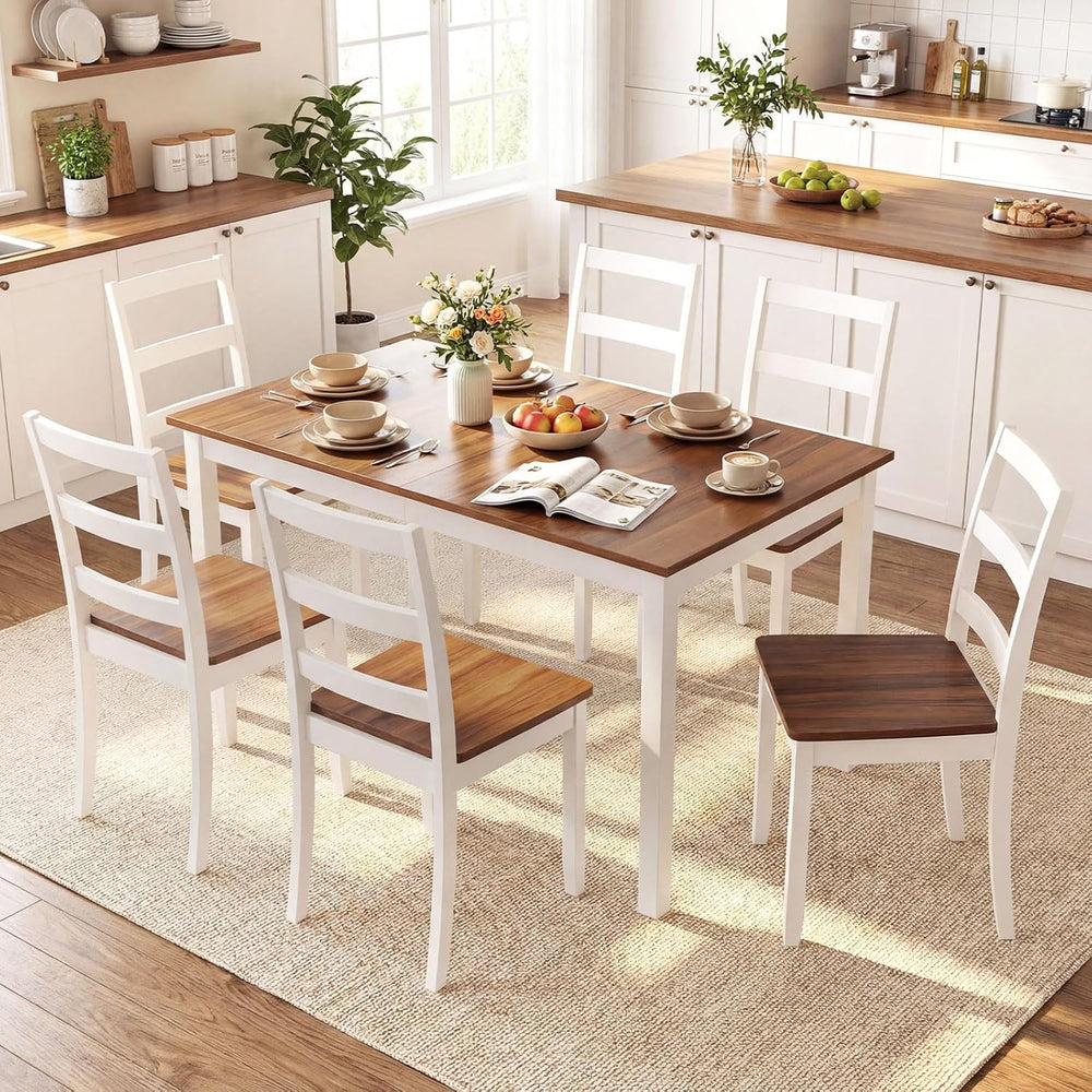 Giantex Dining Table for 4-6, 60" Rectangular Kitchen Table with Solid R...