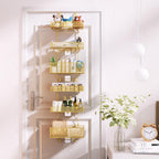 HapiRm Over Door Organizer Storage - Separable Door Organizer Hanging with 6 Metal Large Capacity Baskets for Bathroom Bedroom Kitchen Pantry Closet (Gold)
