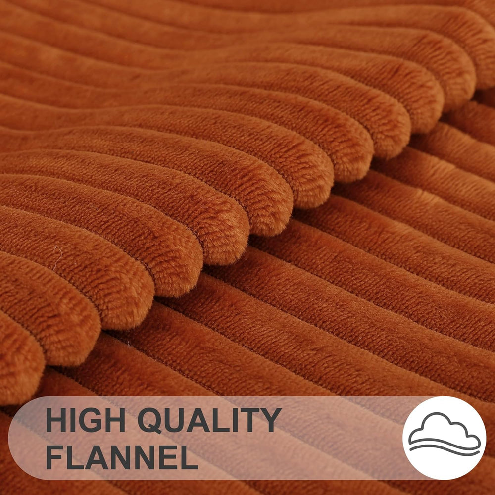 Simmore Fall Soft Rust Flannel Throw Pillow Covers 22X22 Set of 2