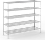 21" Deep x 72" Wide x 64" Height Wire Shelving Kit | 5-Tier | NSF Commercial Storage Rack Unit