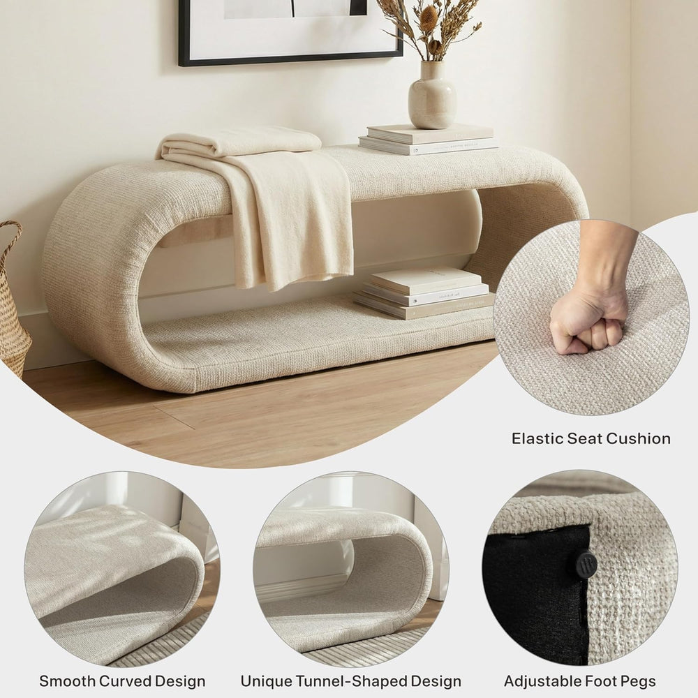 Chifee & Vingol 52" W Modern Living Room Bench Upholstered Entryway ...
