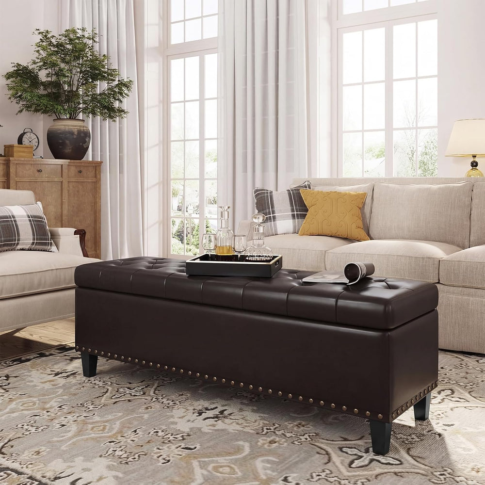 FiveWillowise 51 Inch Storage Ottoman Bench,Large End of Bed Storage Bench | ...