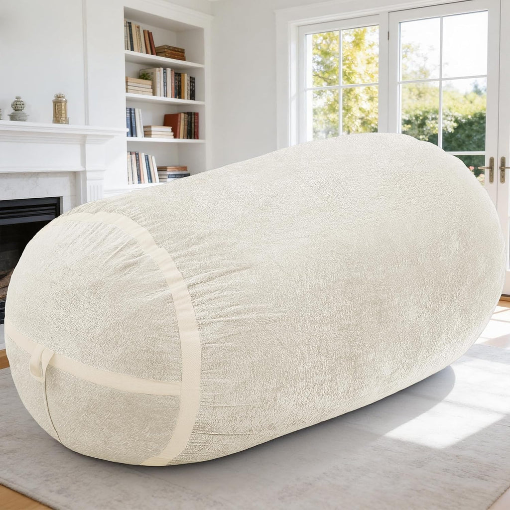 Homguava 6FT Bean Bag Chair Giant Bean Bag Chairs for Adults with Memory Foam Filled,Beanbag Chair with Soft Faux Fur Cover,Comfy Bean Bag Sofa Lounger for Living Room,Game Room,Bedroom